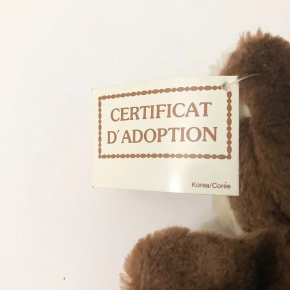 Vtg Russ Amram Adoption Bear 5 Inch Tall Stuffed Animal Plush Korea - Picture 6 of 15